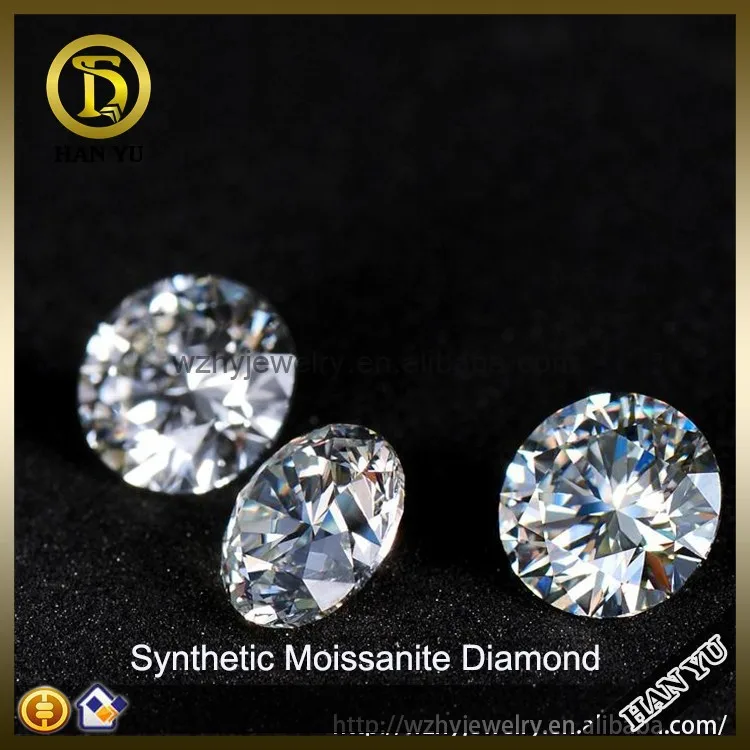 ขายส่งรอบสีขาวสังเคราะห์หินเพชรmoissanite|
