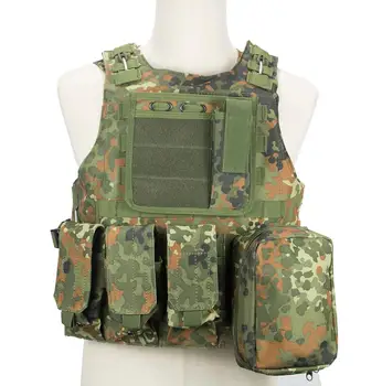 Tactical Flecktarn Camo Modular Plate Carrier Vest With Mag Pouches ...