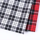 Shaoxing textile stocklot black white red lady plaid shirt plaid check fabric