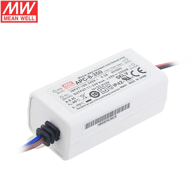 Driver LED Mean Well APC-35-350 - 35W, 28-100V, 350mA Courant Constant, Neuf