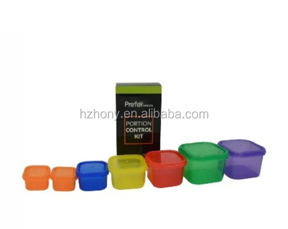 Prefer Green 7 Piece Portion Control Containers Kit With Meal Prep