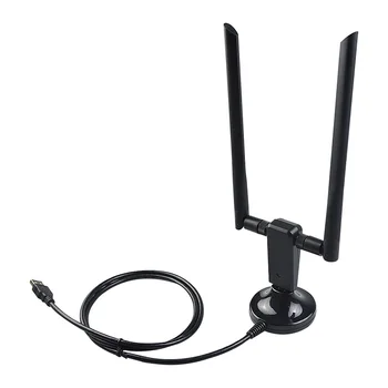 Wifi Adapter AC1200 Dual Band Wireless USB Adapter 2.4G / 5G Wifi Dongle Network Card with Double High-Gain Antennas for PC