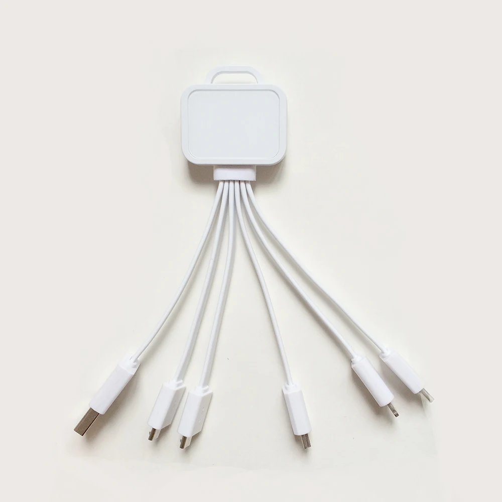 3 in 1 Logo Engrave USB Data Cable for Keychain Luminous LED Light Micro USB Charging Cable Type C Mini USB Phone Cable