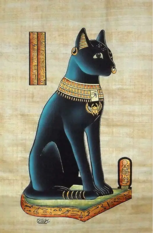 Peintures Egyptiennes De Papyrus Deesse Bastet Chat Buy Peintures Egyptiennes De Papyrus Product On Alibaba Com