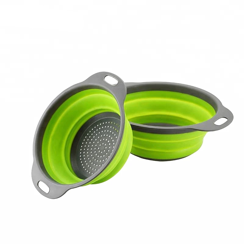 
 Рекламный круглый пластиковый складной дуршлаг для овощей  