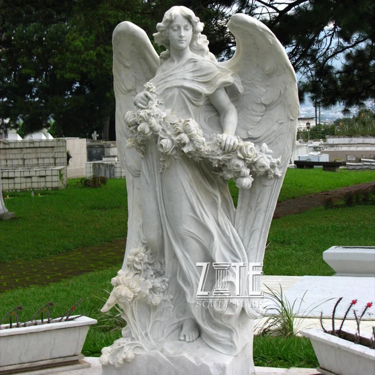 Customized Service Marble Powder Angel wings Statue