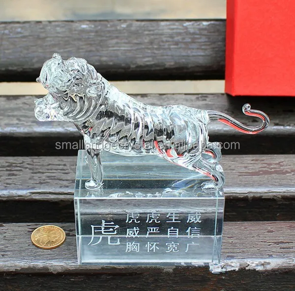 Chinese Style Crystal Tiger Figurines