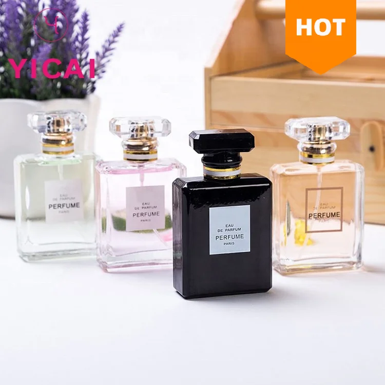 Free Sample Luxury Woman30ml  50ml Square Spray Glass Perfume Bottle 50 ml Wholesale