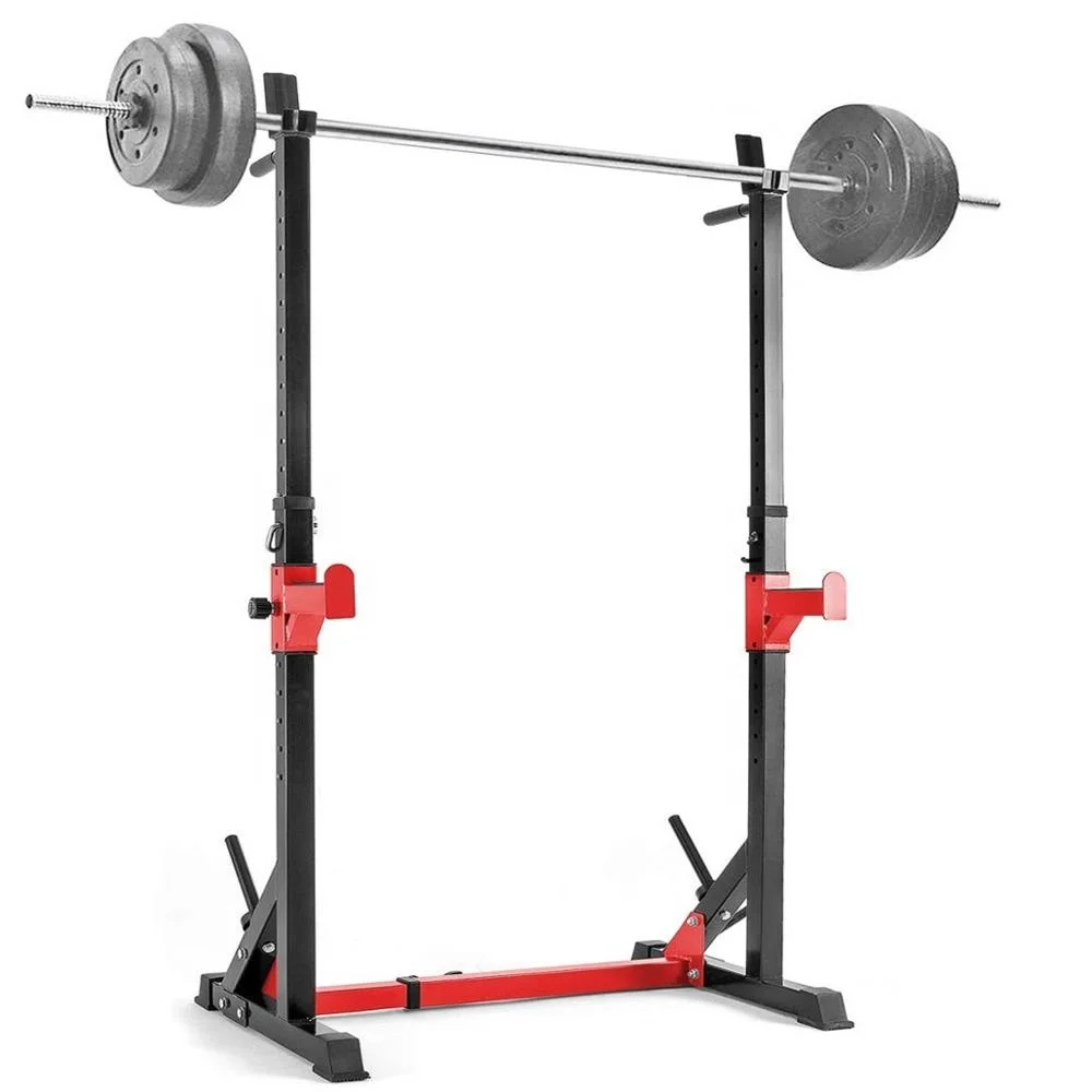 Wellshow Sport Adjustable Squat Rack Weight Lifting Bench Press