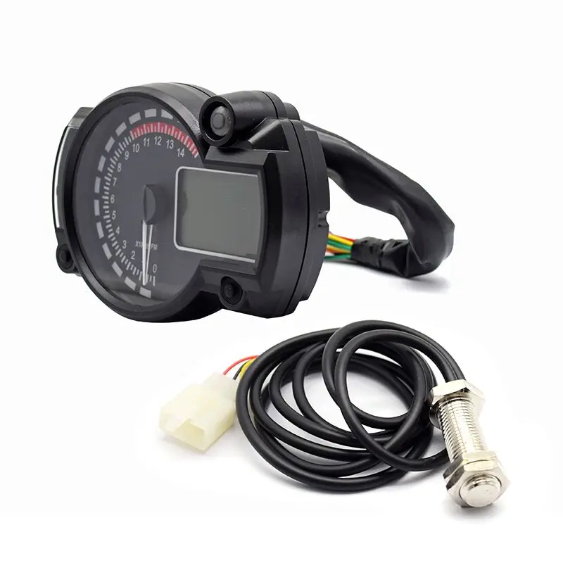 Motorcycle Speedometer Universal Motorcycle Digital Colorful LCD Speedometer Odometer Tachometer with Speed Sensor 