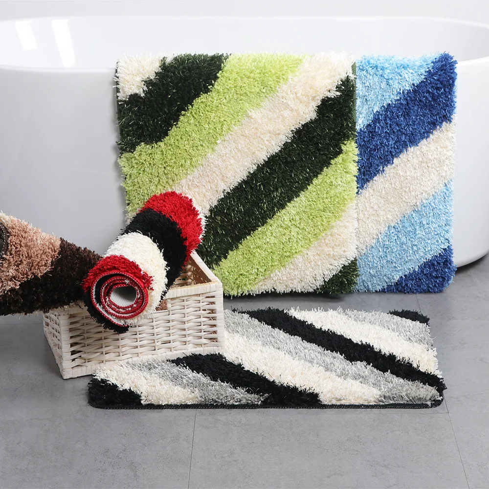 Антибактериальный квадратный коврик для ванной и коврики с высоким ворсом, коврик для туалета