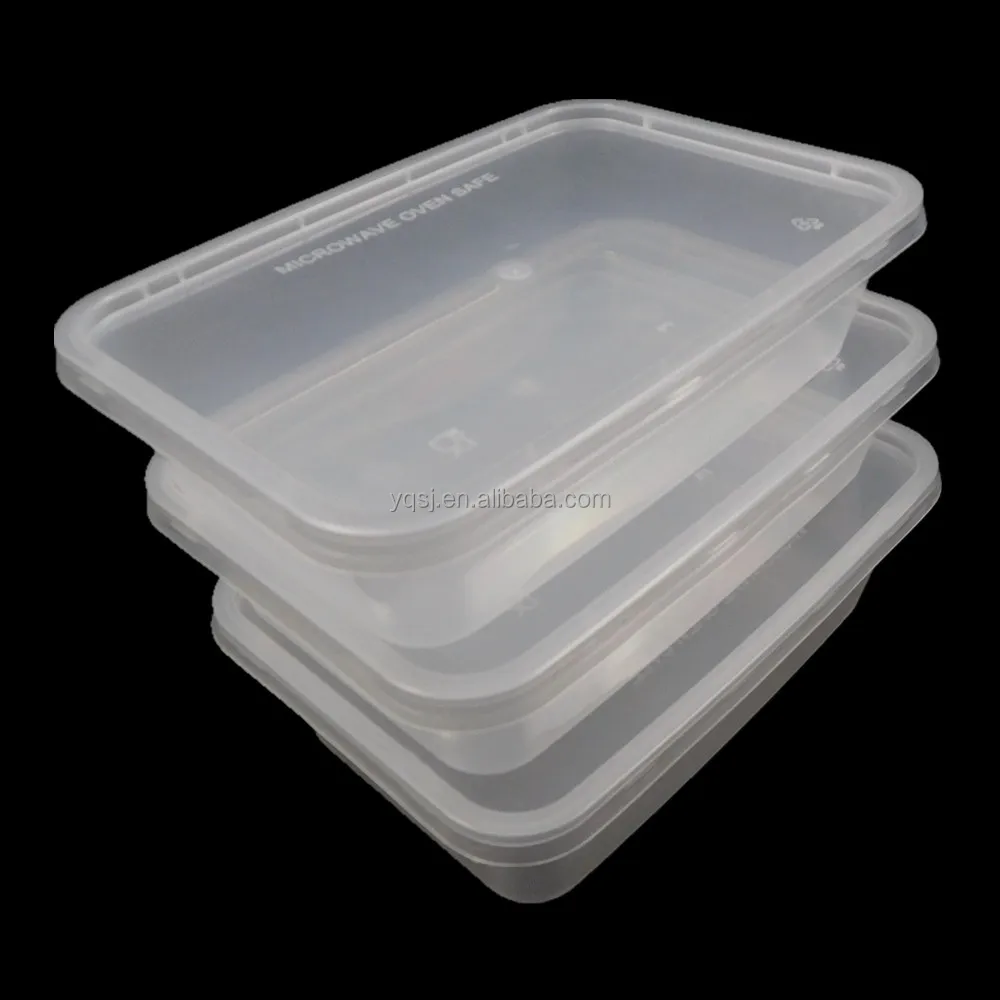 500ml Clear Rectangle Microwavable Container with Lid 300pcs per