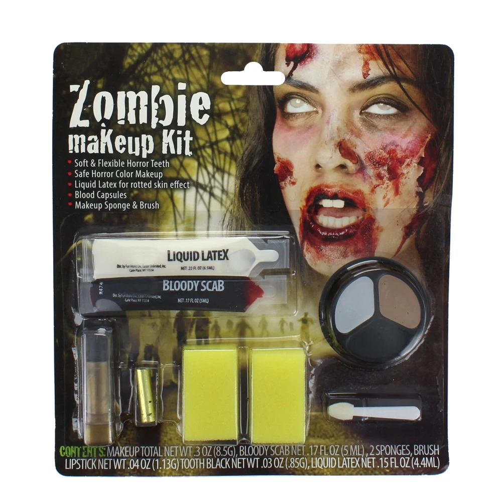 Kit de maquiagem para rosto de halloween, kit de pintura do diabo, bruxa,  zumbis, palhaço, image size:1000x1000