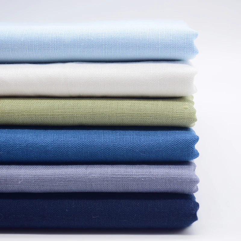 Skygen чесаные прочные цветные мягкие однотонные окрашенные рубашки из 55% льна 45% хлопчатобумажная ткань для рубашек