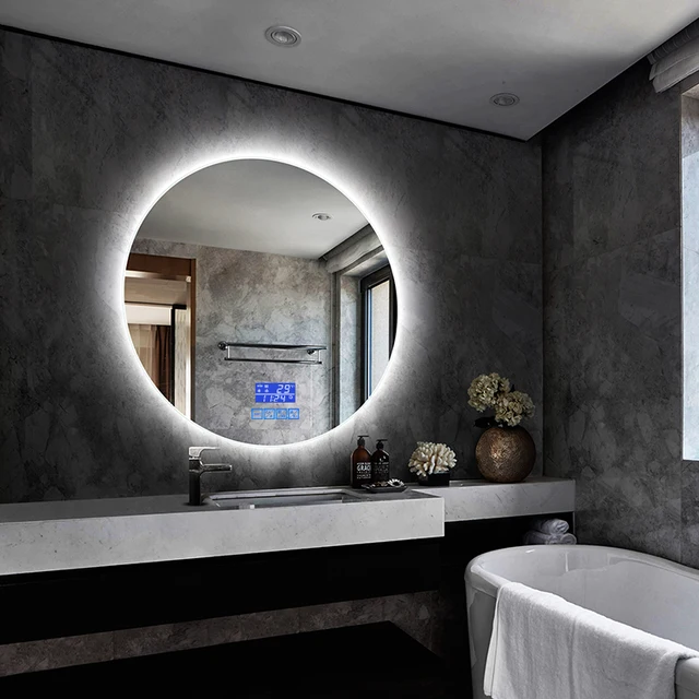 Round Large Wall Decorative Backlit defogger Led Bathroom Smart Mirror