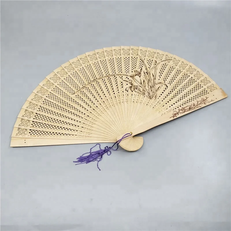 Китайский Ароматный сандаловый Ручной Веер резные ароматизированные деревянные веера для свадебной вечеринки подарок на день рождения домашний