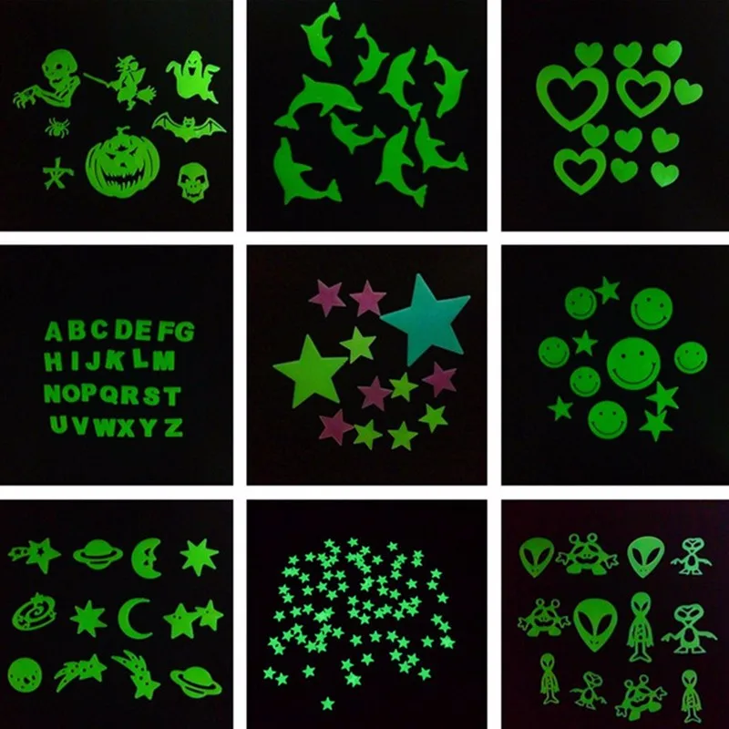 A-Z буквы светятся в темноте наклейки на стену для малышей и детей постарше номер блестящие светящиеся стикеры домашний декор наклейка