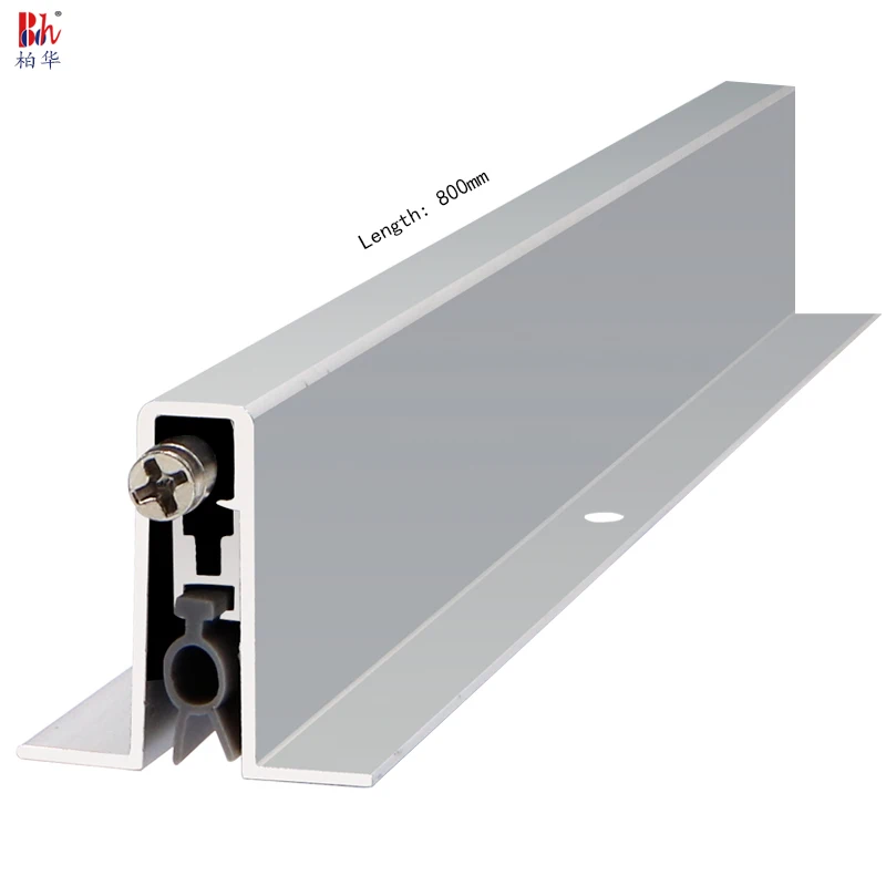 800mm Automatical Drop Down Door Bottom Seal Aluminium U Type Edge Hidden Groove Weatherstrip for Hotel Interior Wooden Door M03