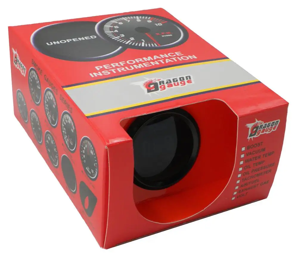 Dragon Gauge 2 Inch 52mm Universal 12v White Face Car Racing Turbo