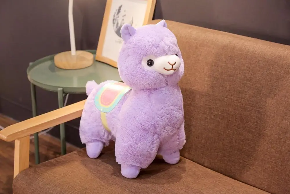 アルパカ ぬいぐるみ パープル ふわふわ 白ピンク紫のアルパカぬいぐるみふわふわぬいぐるみラマアルパカ