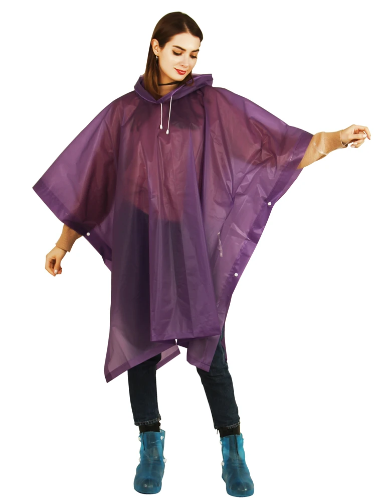 Pluie Poncho Set violet avec capuche 5 Pièce Universel 