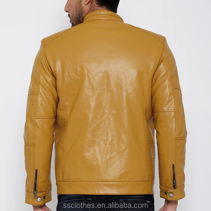 Handmade Mustard Yellow Leather Jacket Customized Women -  Israel