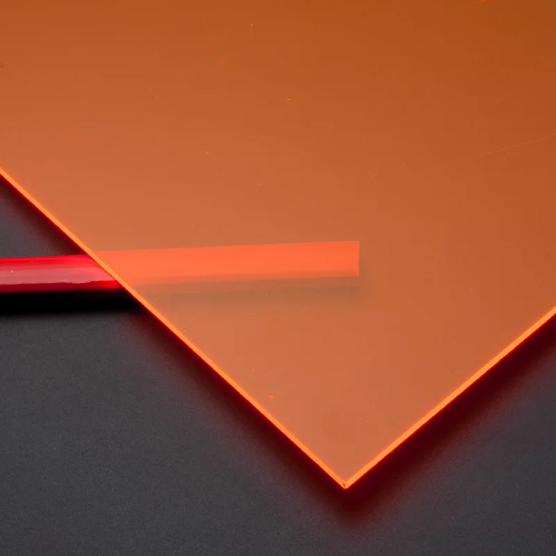 XINTAO Orange Translucent Acrylic Color Sheet on Plastic