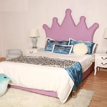 Cama Individual Para Niños De Tela Con Forma De Corona Rosa - Buy Cama