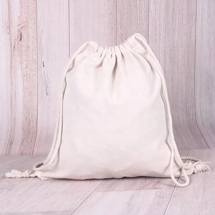 Eco-friendly Calico Logo Canvas Pouch Drawstring Shoe Bags