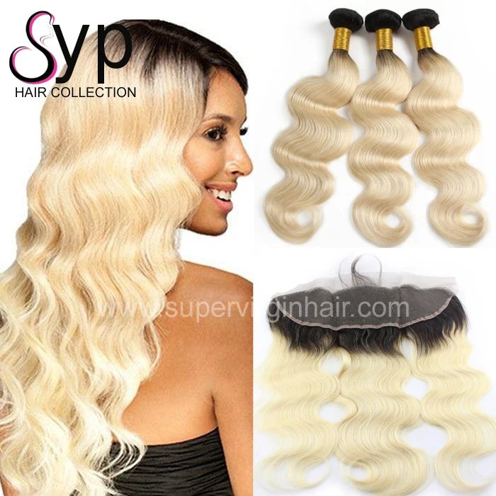 1b 613 Ombre Hair Bundle Bestselling Brazilian Blonde Black Ombre Dark Root Body Wave Human Hair With Closure And Frontal Buy Ombre Body Wave Ombre Blone Hair Bundle Closure Frontal Ombre Brazilian Hair