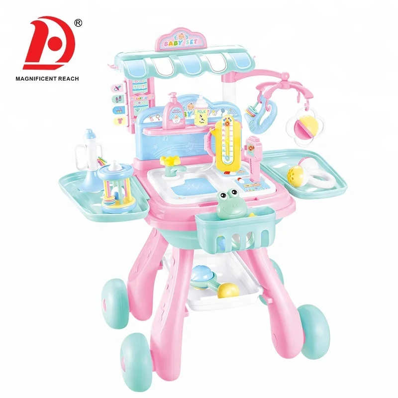 HUADA 2021 3 в 1 экологически чистый предшкольный игровой набор, пластиковая детская игрушка, Детская мини-игрушка, корзина для покупок