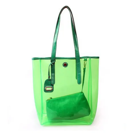 Schöne gelbe Neon PVC Einkaufstasche Gelee Handtaschen|