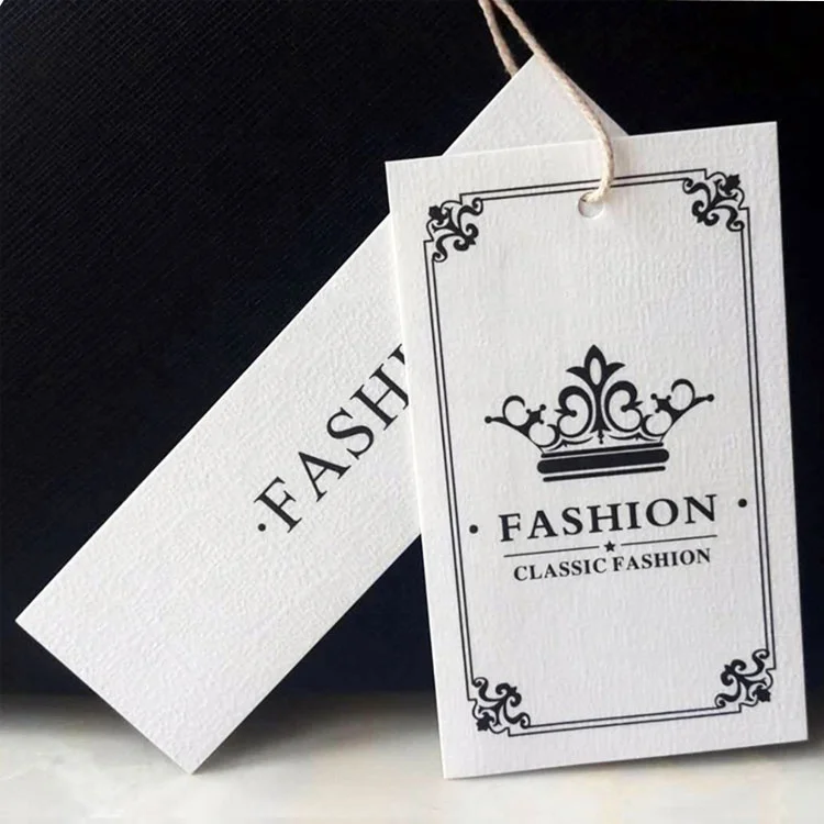 High-end Custom-made Hangtags for Clothing Own logo Embossed Gold  with Fashionable GirlsJeans Hang Tag
