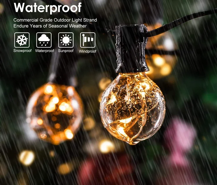 Led String Light Copper Wire Waterproof G40 LED Copper Wire Bulb for Outdoor Decoration