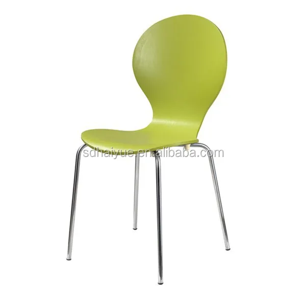 High Quality Any Color Wood Low Back Dining Chair with Round Tube