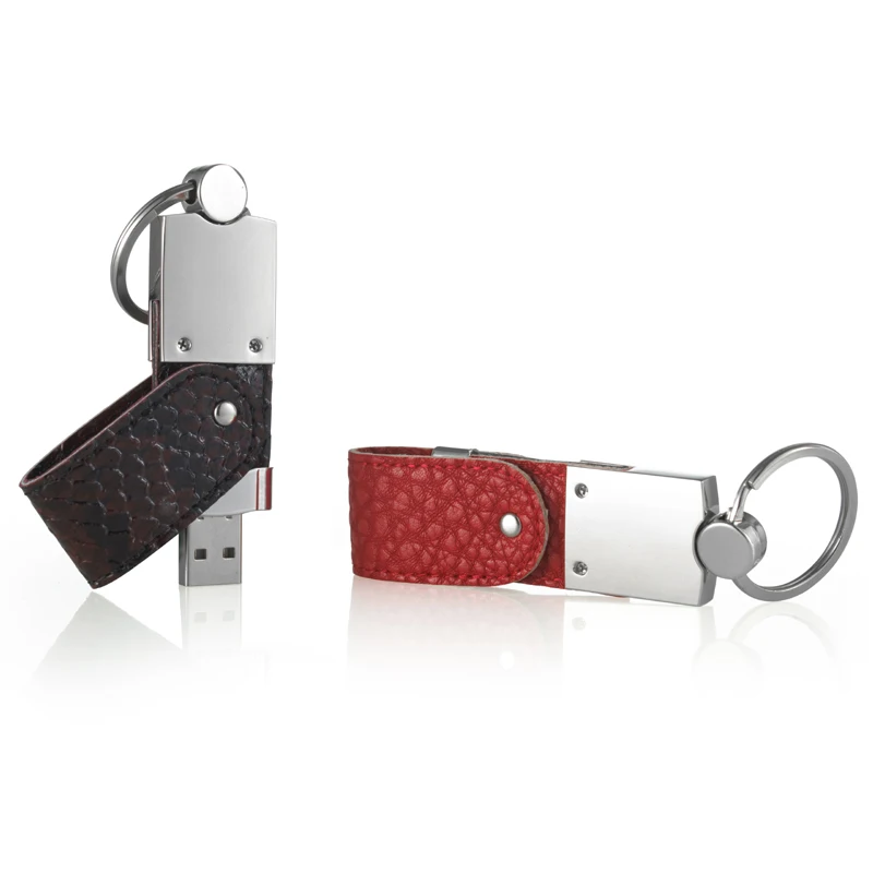 Custom logo leather keychain memorias usb flash drives real capacity pen drive 16GB 32GB - ANKUX.COM