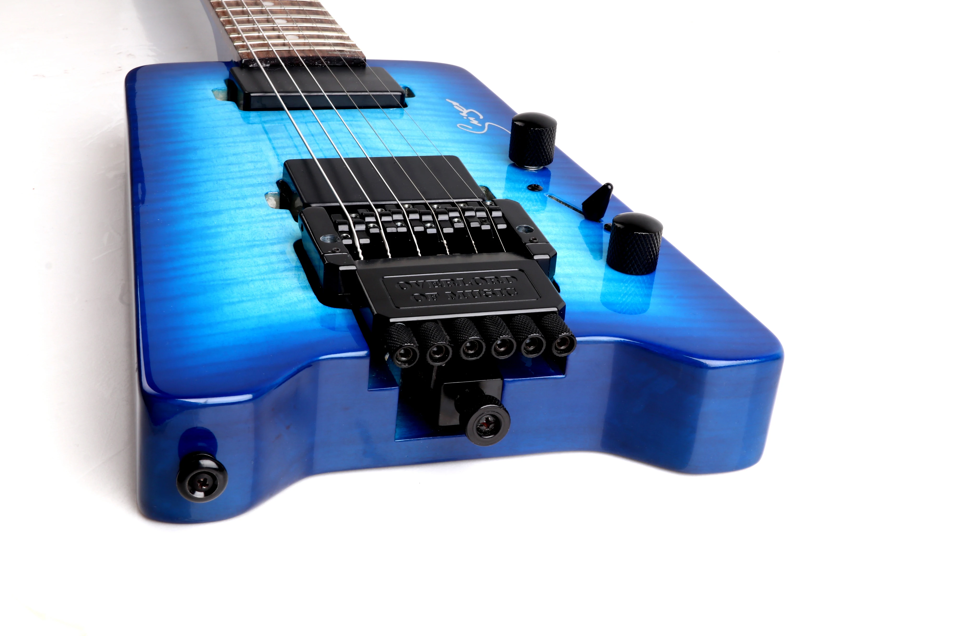 卸売価格 楽器製造 ブルーメイプルネック ヘッドレスエレキギター