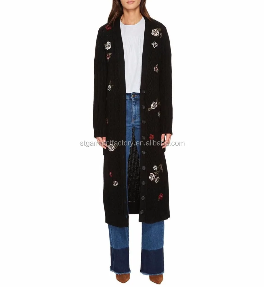 collarless cardigan coat