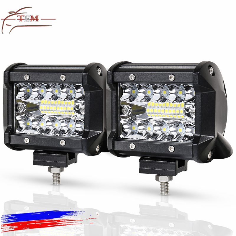 4 дюйма LED рабочий свет бар 60 Вт точечного комбинированного луча 12V 24V внедорожные 4WD ATV UTV УАЗ рабочими электрическими схемами Мотоцикл лодка
