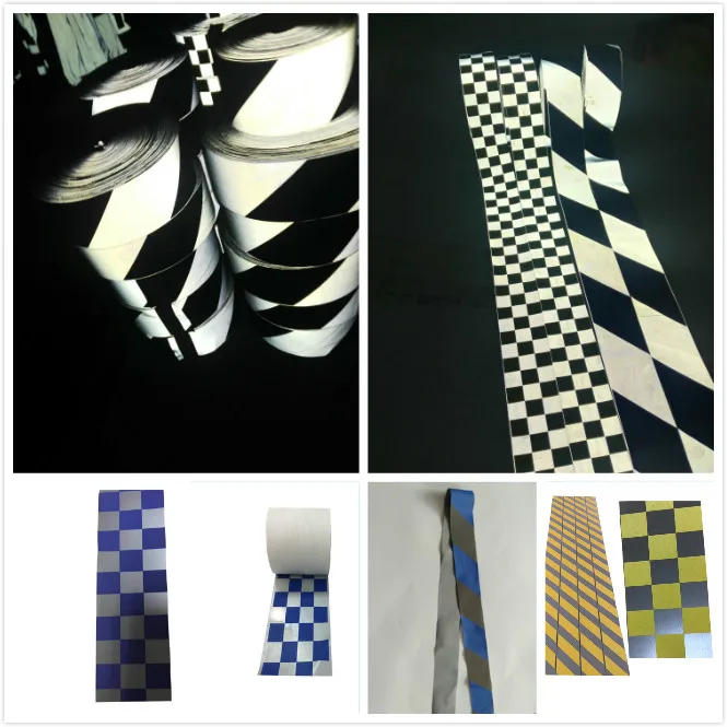 CE EN20471 Reflective Safety Polyester Material Woven Ribbons clear Jacquard Weaving Nylon Trim Webbing Tape Stripe to Sew on
