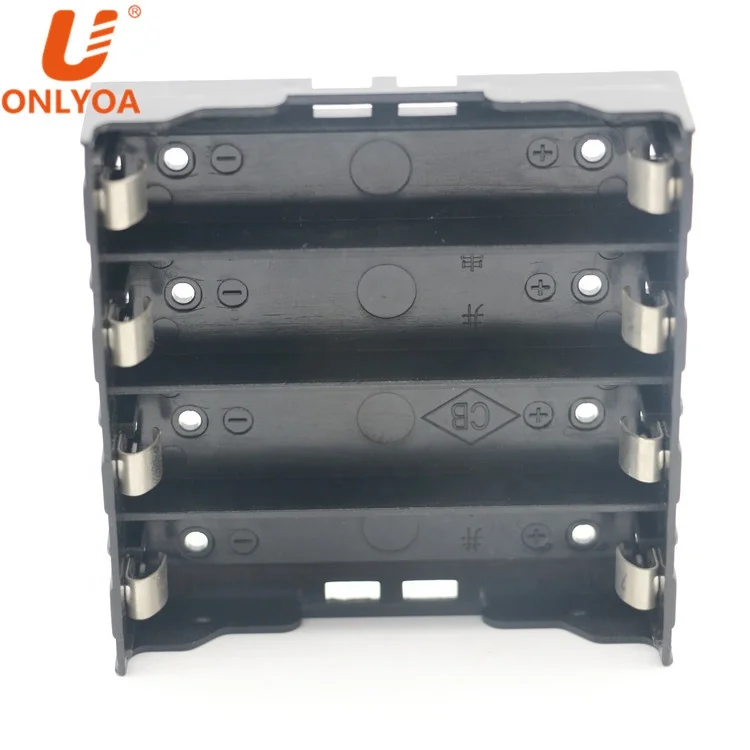 4 Cell Li-ion 3.7V 18650 Battery Cell Plastic Holder Case Plastic Lipo Battery Holder with PC Pin