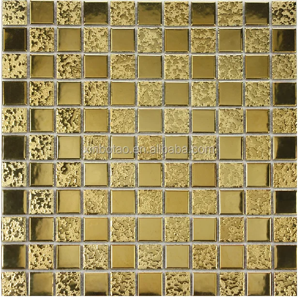 中国供应商奢华黄金陶瓷马赛克瓷砖/金色选择马赛克墙砖