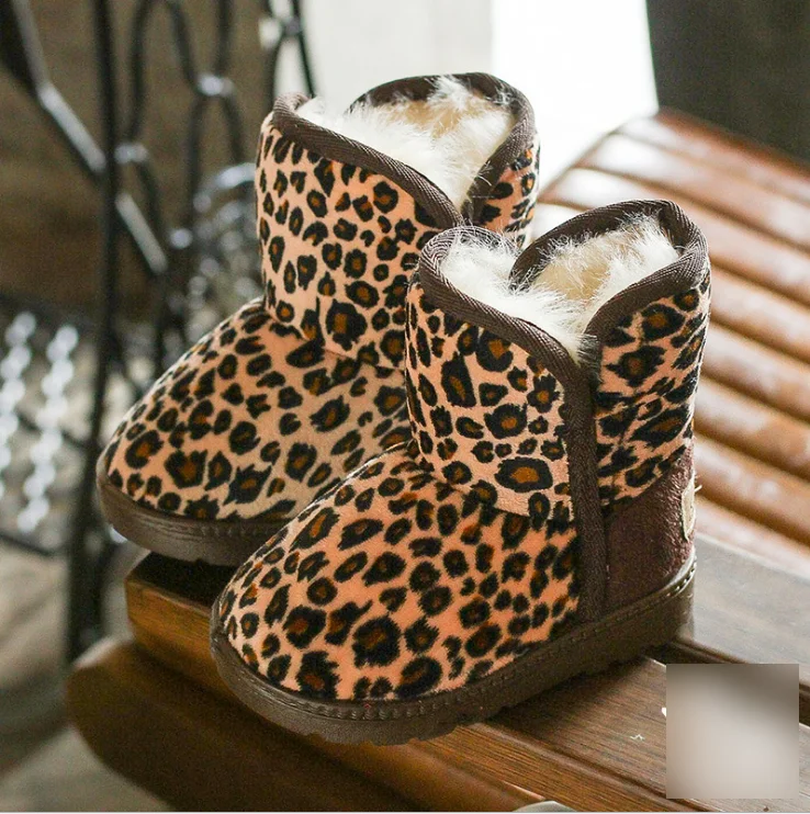 Ankle Boots Little Girl Leopard Print Boots Winter Leopard Print