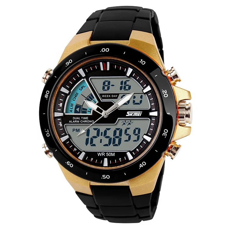 multi function popular promotional dual movement wristwatch analog digital wrist watch relojes digitales mens