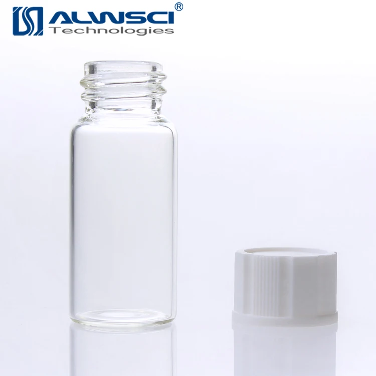 100PCS Lab Sample Vials 10ml Small Glass Bottle Mini Jars+Aluminum Crimp  Lid Top