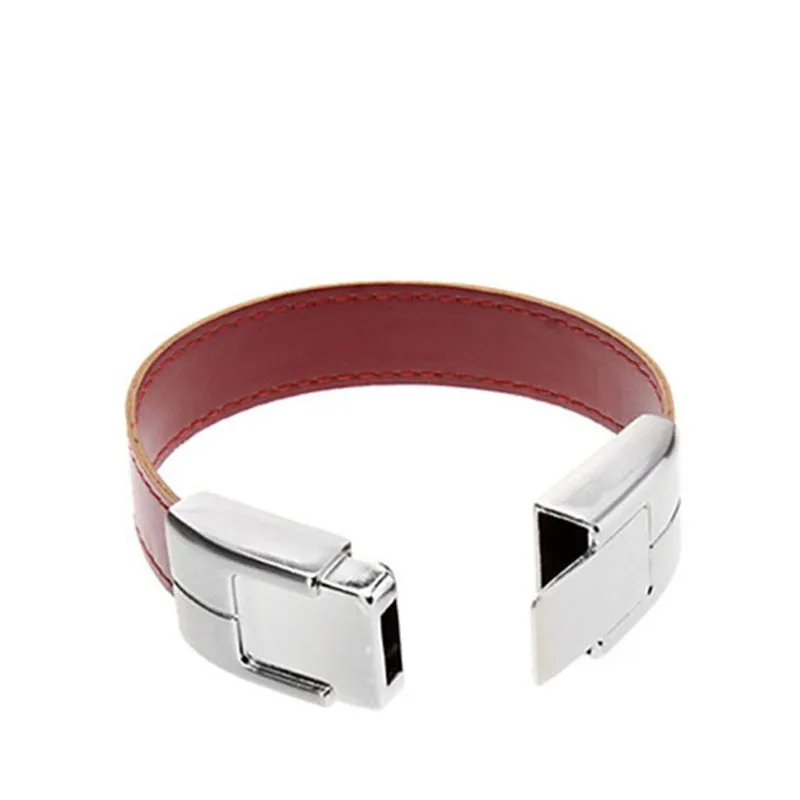 Bulk Cheap Usb Flash Drive Leather Metal Bracelet Flash Memory Usb Stick with OEM Engraved Logo Best Selling Gadgets Pendrive