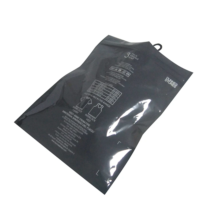 Custom Printed Plastic T-Shirt Packaging Bags with Ziplock