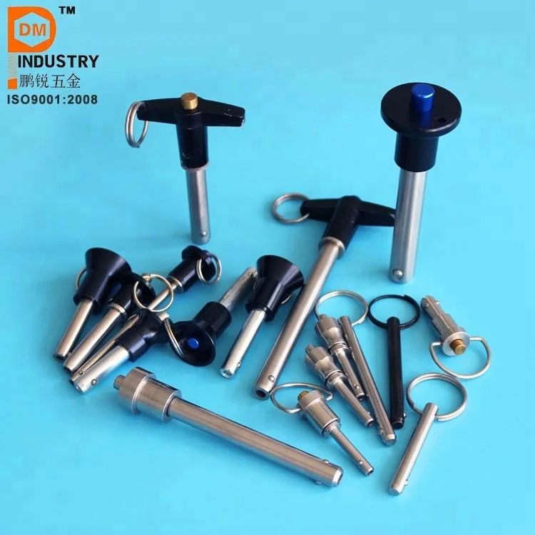 Quick Release Ball Lock Pins - Detent Pin - Ring Handle - Steel (DAS