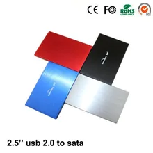 hot sale Aluminum Case USB 2.0 with cable to SATA up to 1TB hdd ssd case Enclosure 2.5″ inch hdd box