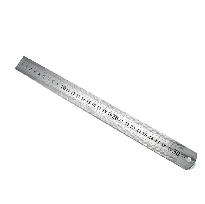 Stainless Steel Metal Ruler 30CM Straight Ruler Double Sided School StationeryOQ 